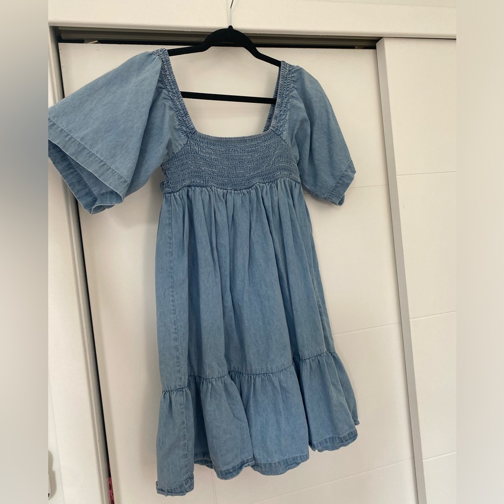 Denim Babydoll Mini Dress